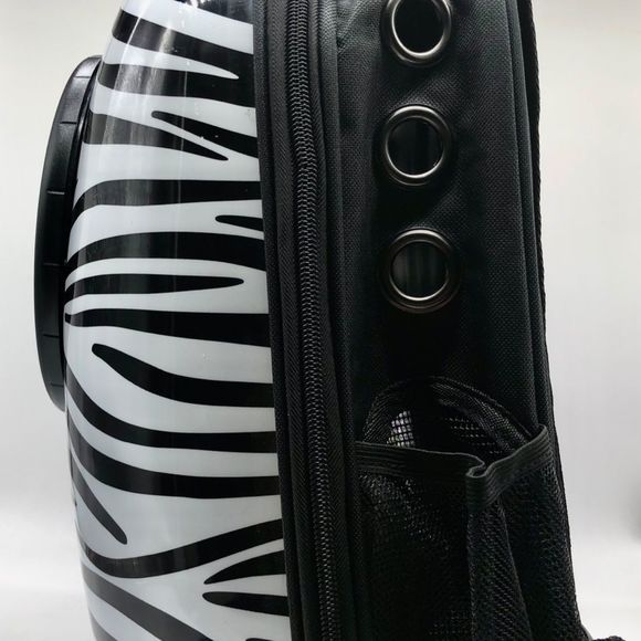 Zebra Pattern Space Capsule Pet Backpack Carrier for Small Pet for Cat & Dogs - Picture 7 of 11